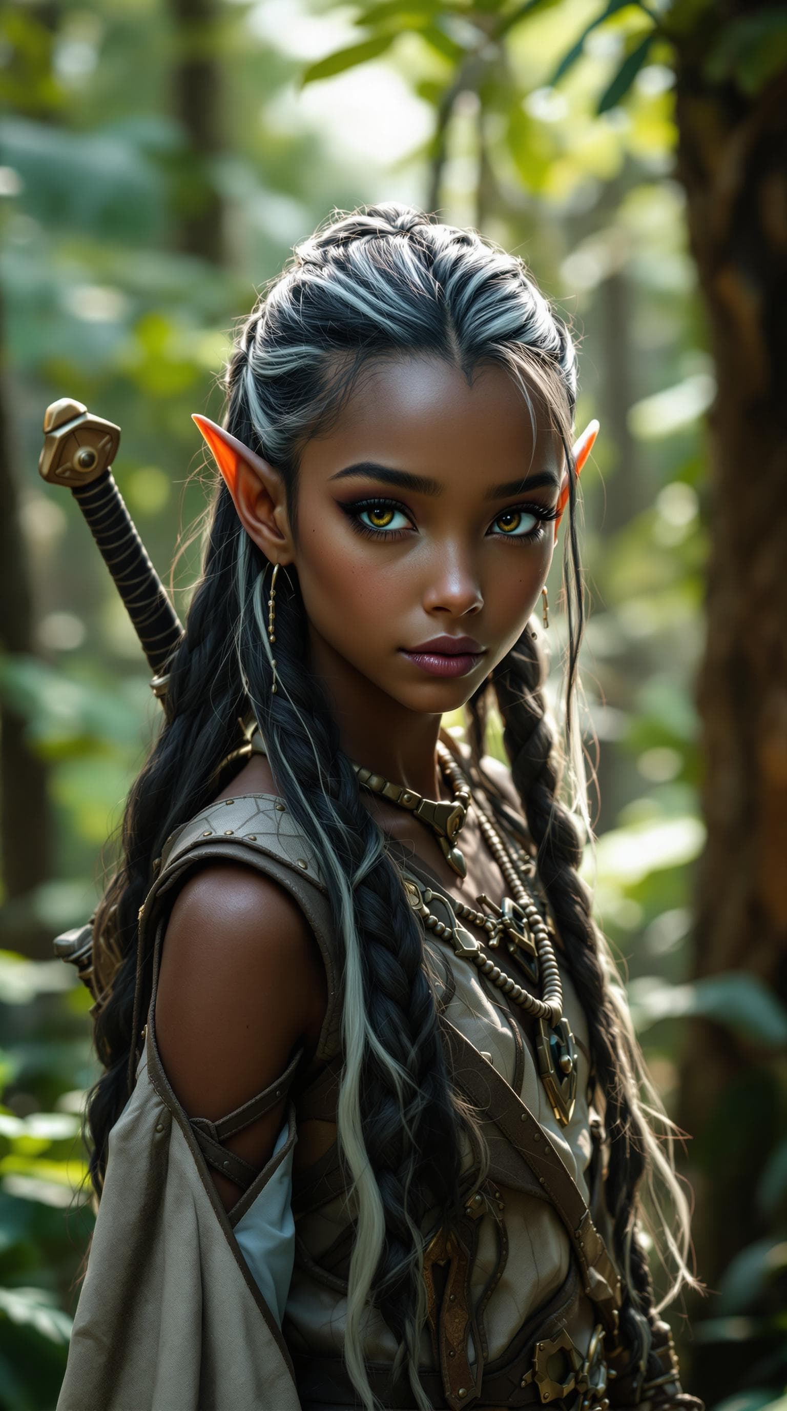 AI generated: a professional photo of a exceptionally of the most beautiful forest elf girl in the world, (age 11)...