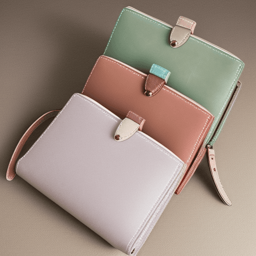AI generated: photo of a realistic luxury purse, leather and canvas, unique, out of the box, pastel colors 