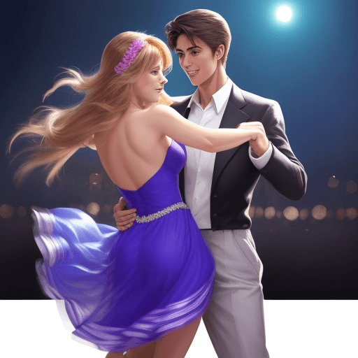 AI generated: a comic of a beautiful girl and a handsome boy are dancing
