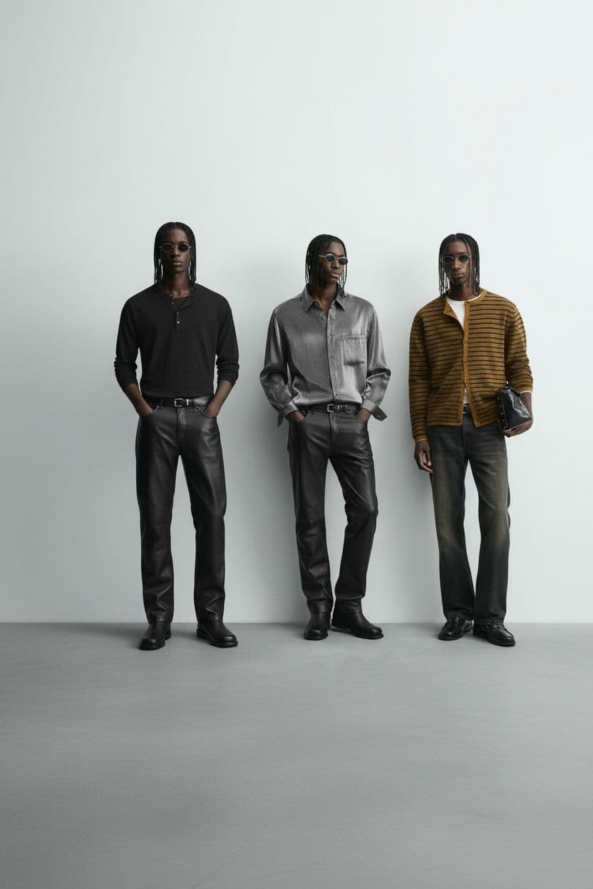 AI generated: Place all three of them in the same space, as if they were in a photography studio set.