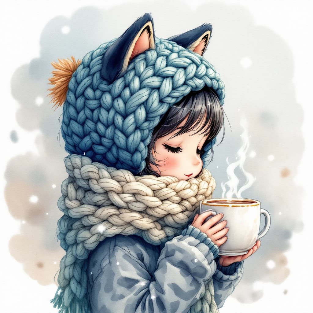 AI generated: A detailed and evocative artwork of asweetness baby chibi girl side profile. The individual's face i...