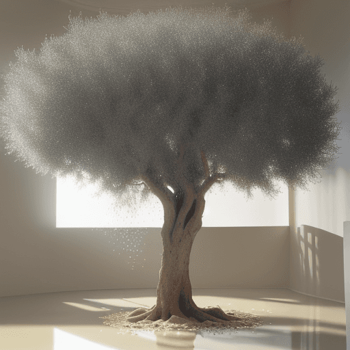 AI generated: a shining fog, finely bright background, a bright daylight background, tiny dust that radiates light...