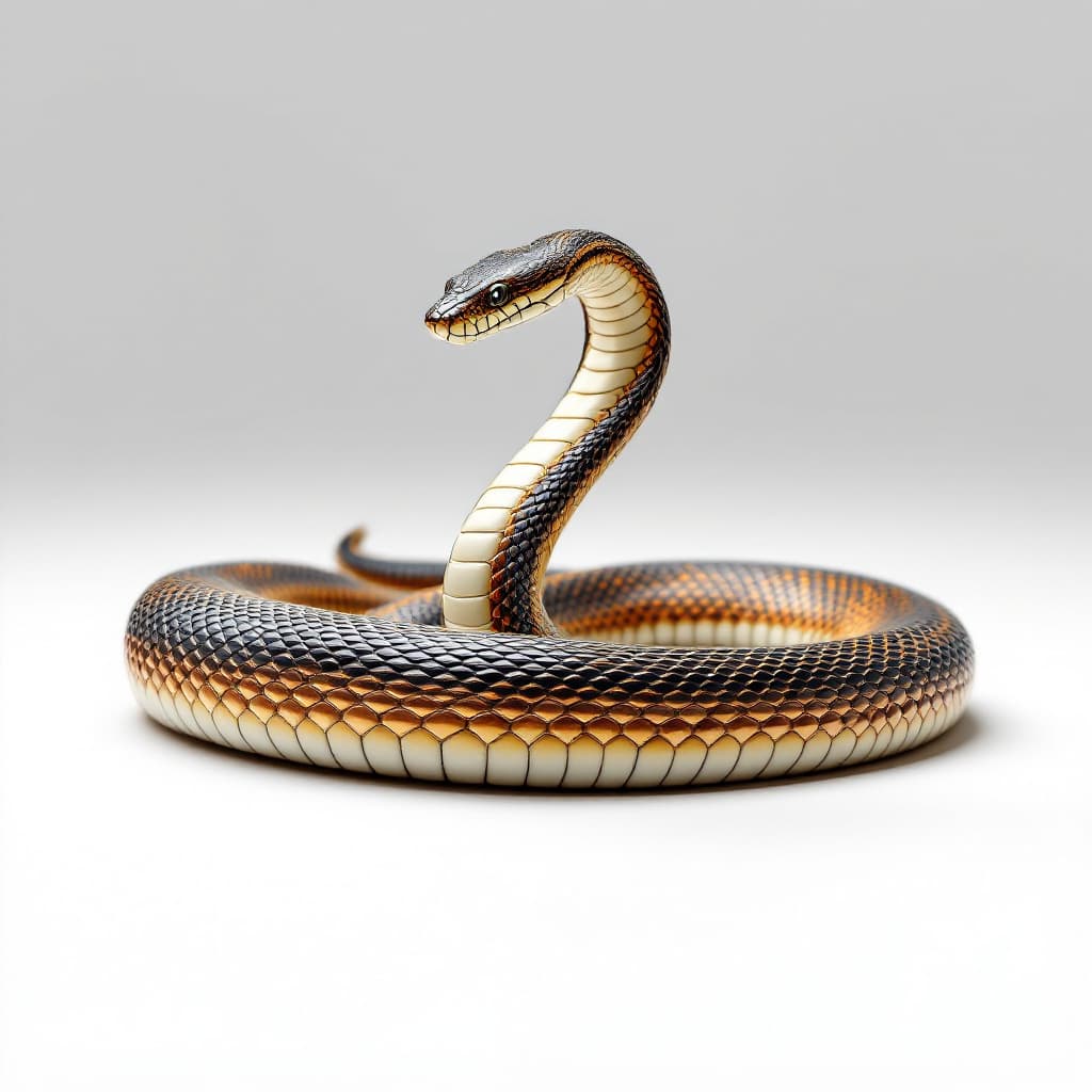 AI generated: Realistic snake in the shape of a i latter on a white background 

