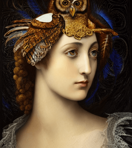 AI generated: Oil painting, high resolution 8k, Raffaello master painter, Byzantine artwork, 
young lady close up ...