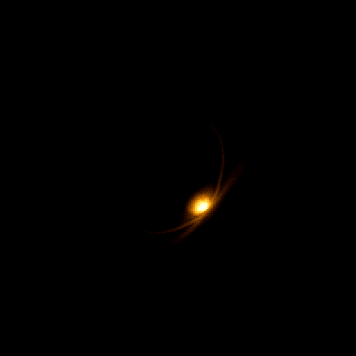 AI generated: Large black hole (with a luminesant golden event horizon) in the foreground taking up 50% of the ima...