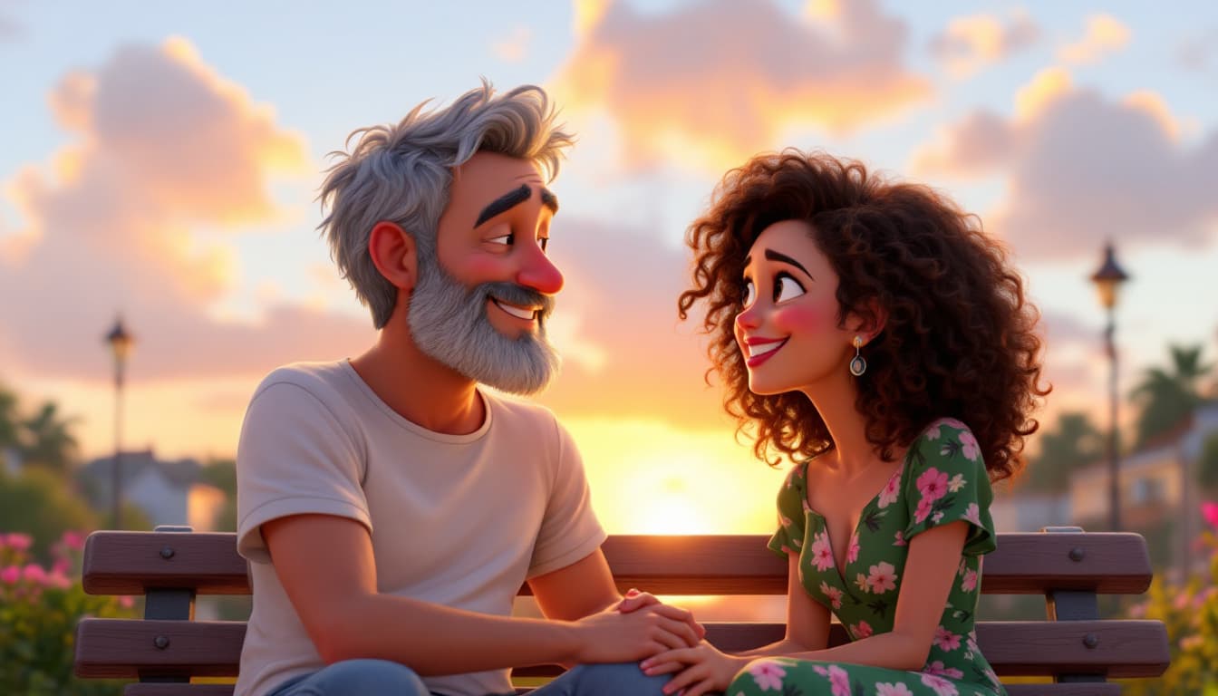 AI generated: onas and Ana],[Jonas is 45 years old without a beard and Ana is 45 years old],[Jonas has gray hair a...