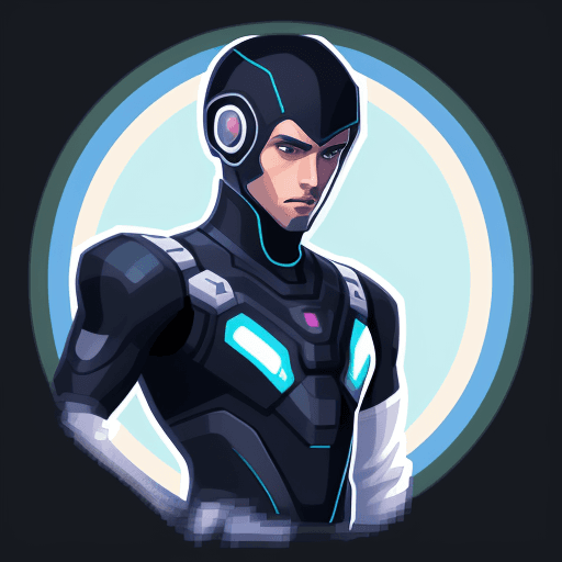 AI generated: Awesome illustration, featured on FreePik, man with , futuristic, technology, SAI 16 bit pixel art