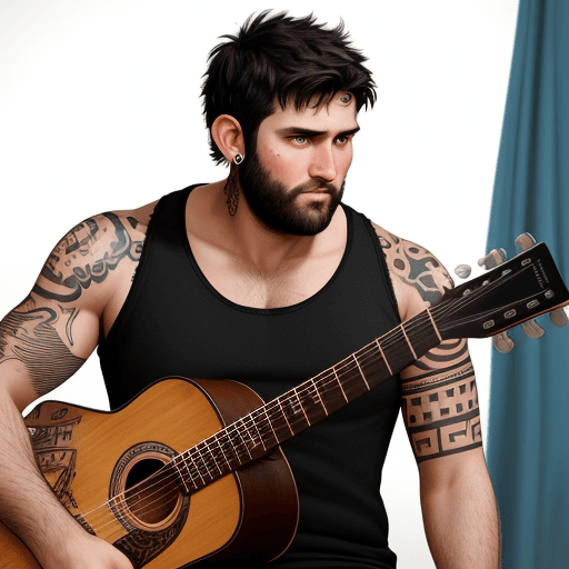 AI generated: Create a pixar-style image of a 30-year-old man, with short, straight black hair, a short beard, lig...