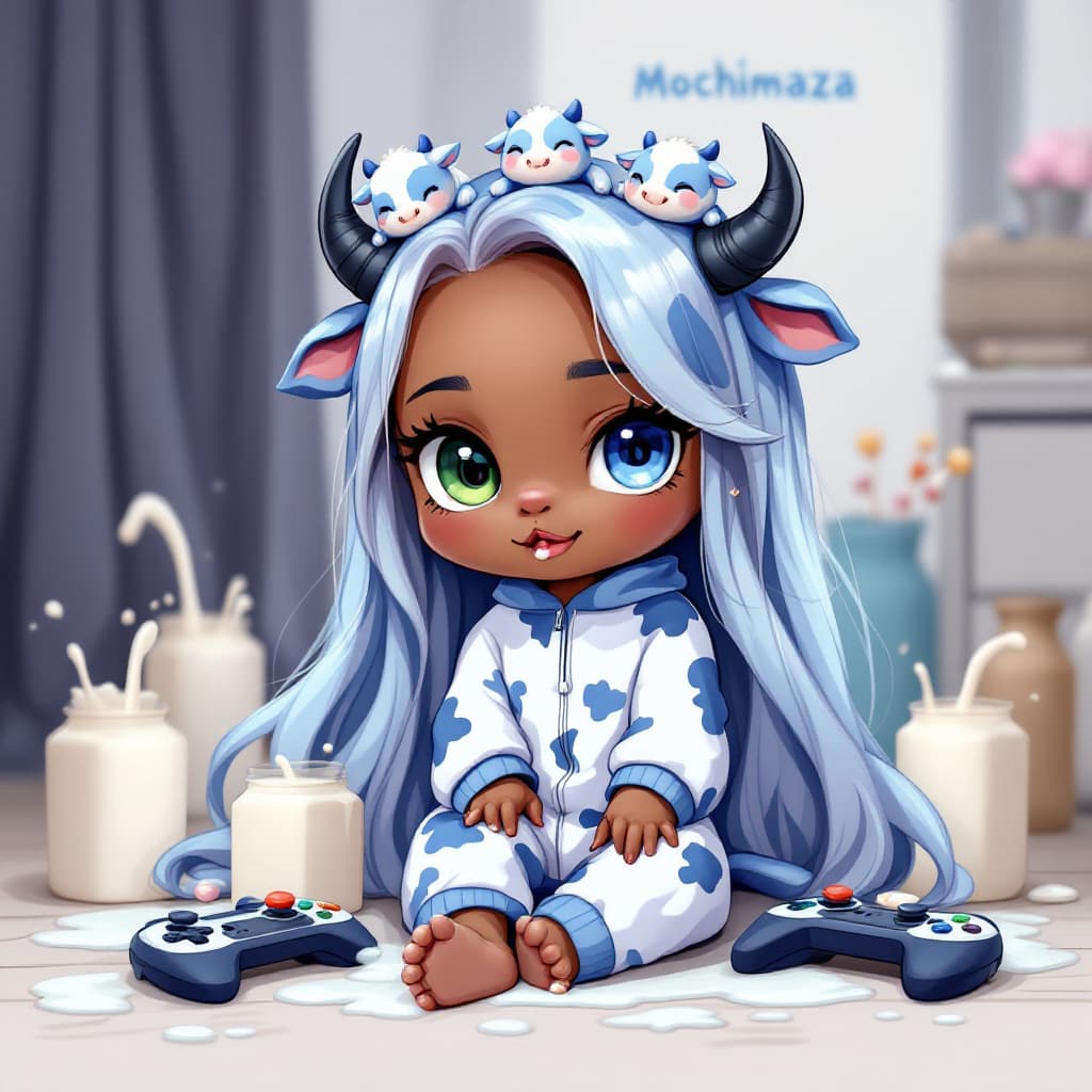 AI generated: best quality,Tgrey blue theme,outline,
(chibi:1.2),(absurdly long hair,gradient hair:1.2), mini blue...