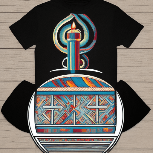 AI generated: retro tshirt design graphic design, Chanukkah , distressed contour, clear outline, on white backgrou...
