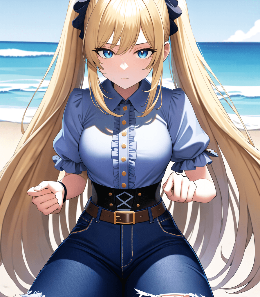AI generated: (perfect anime illustration), 1girl, twin tails, medium hair, long locks, blonde hair, best girl hai...