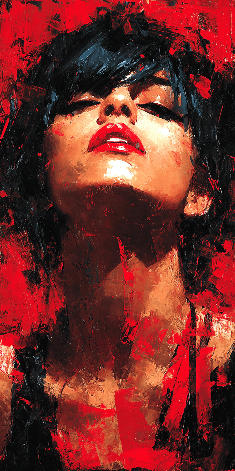 AI generated: impressionist oil painting of a woman, side view, expressive facial features, stunningly accurate an...