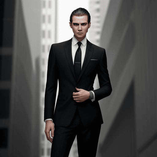 AI generated: a man in a suit and tie posing for a picture, a stock photo by Michael Flohr, featured on cg society...