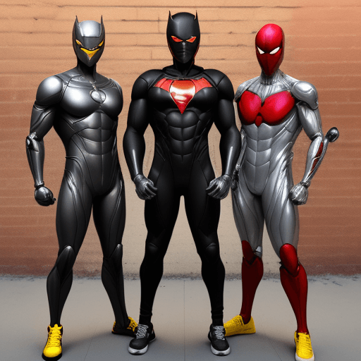 AI generated: WE ARE SEEING A black MALES IN A REDHOOD type of helmet FROM DC COMICS with a silver visor and in a ...