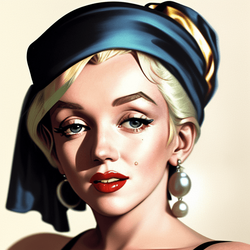 AI generated: marilyn monroe inspired by The girl with a pearl earring