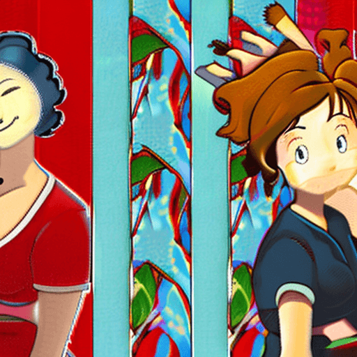AI generated: Studio ghibli style lesbian couple