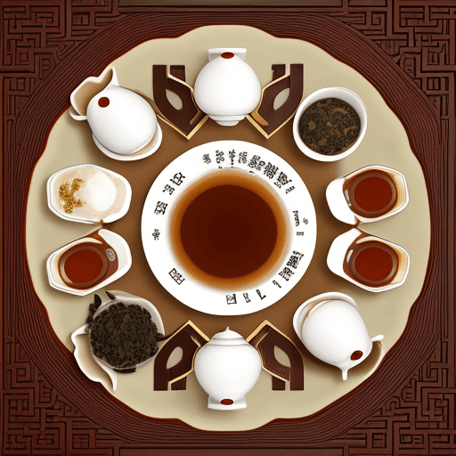 AI generated: Oolong tea leaves, oolong tea teapot, chinese style, delicious ice cream, chinese characters