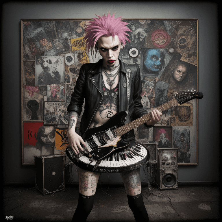 AI generated: music Album cover picture, surreal art, oil picture,  punk rock