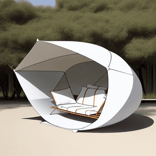 AI generated: hamaca, tubular structure, minimalist design with bauhaus inspiration