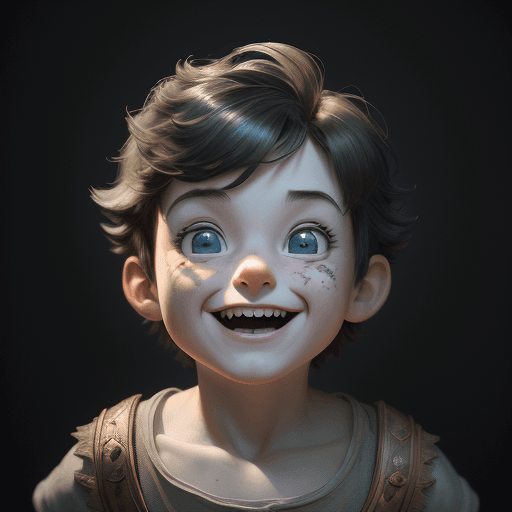 AI generated: Image of happy cartoon boy, pixar style, perfect composition, beautifully detailed intricate insanel...