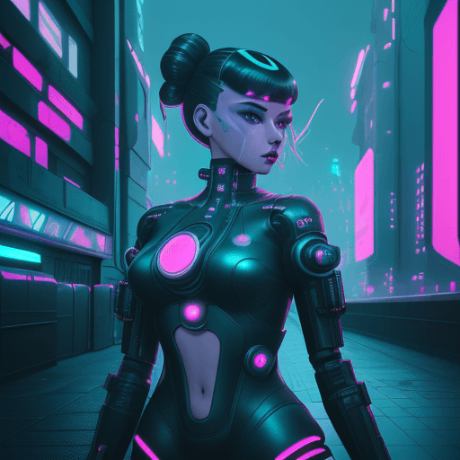 AI generated: girl of the future, futuristic design, electronic artwork, manga character, techno-noir, animated dr...