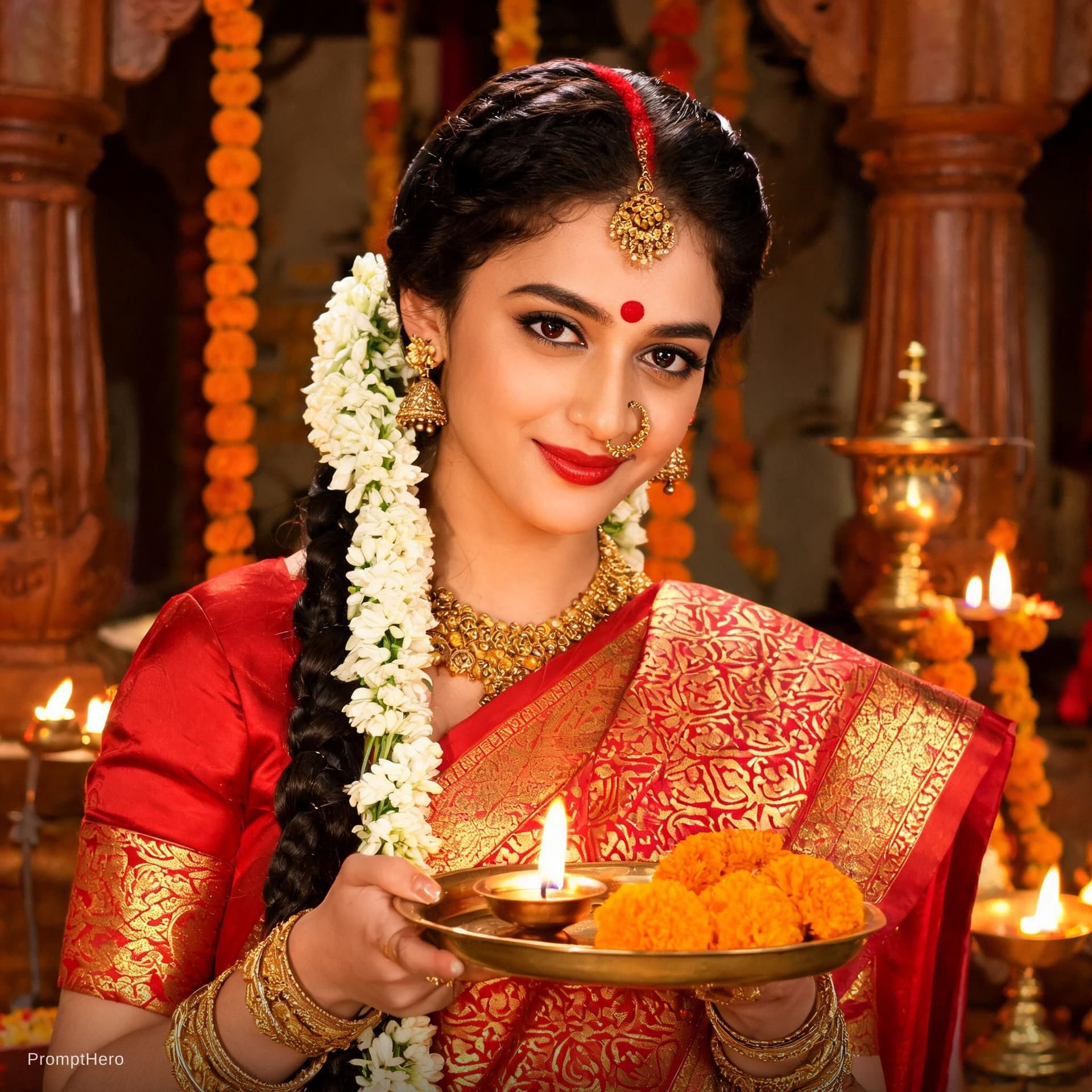 AI generated: South Indian traditional women prompt 