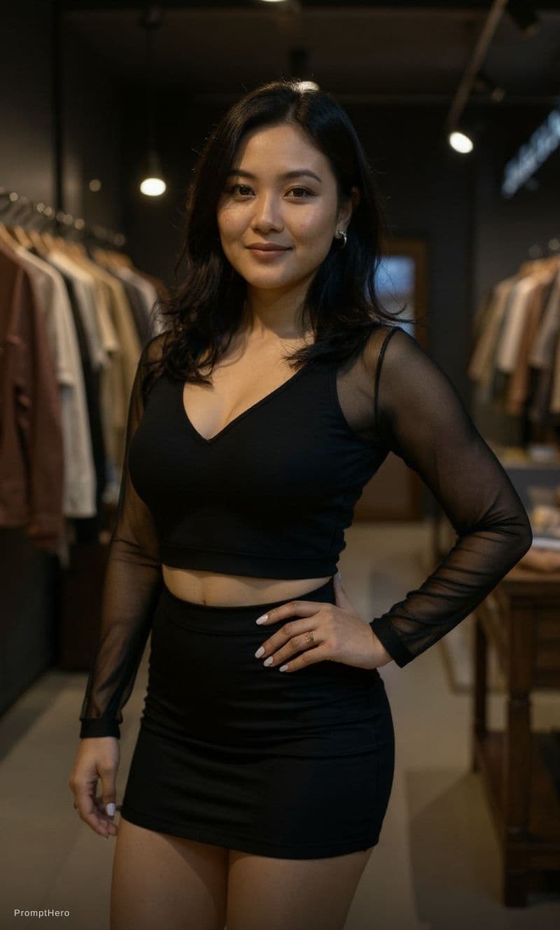 AI generated: A stunning Indonesian woman, exactly the same face and identity as reference image, identical facial...