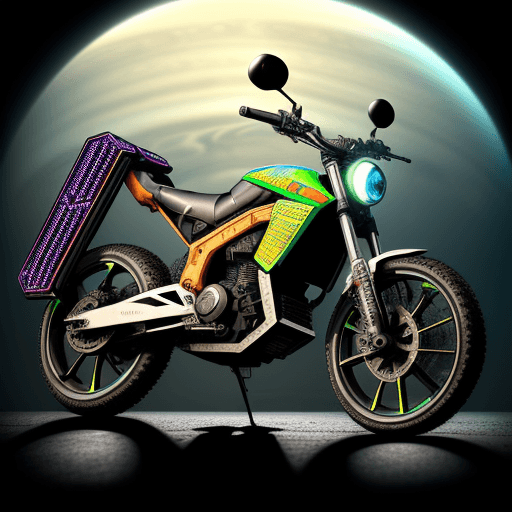 AI generated: HYPER REAKISTIC photography of an NEW TECH DIESEL-PUNK OVER-BIKE ON PLANET JUPITER, MODERN style