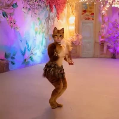 AI generated video: a cat girl danceing

