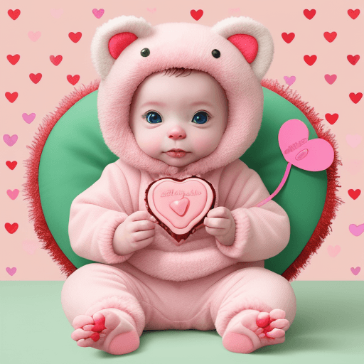AI generated: animal baby valentine