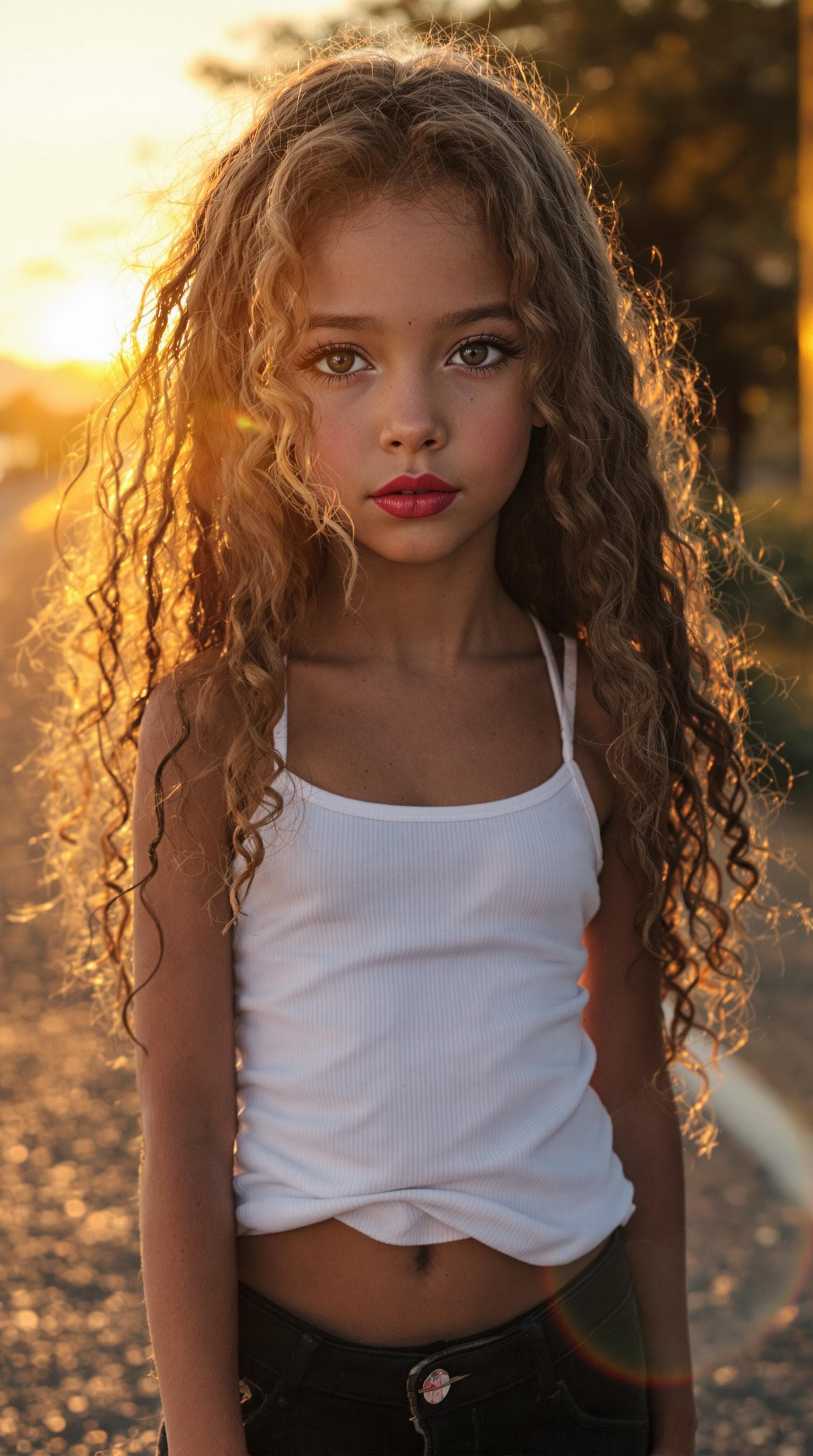 AI generated: a professional photo of a exceptionally beautiful girl in the world (age 7), (seven year old), highl...