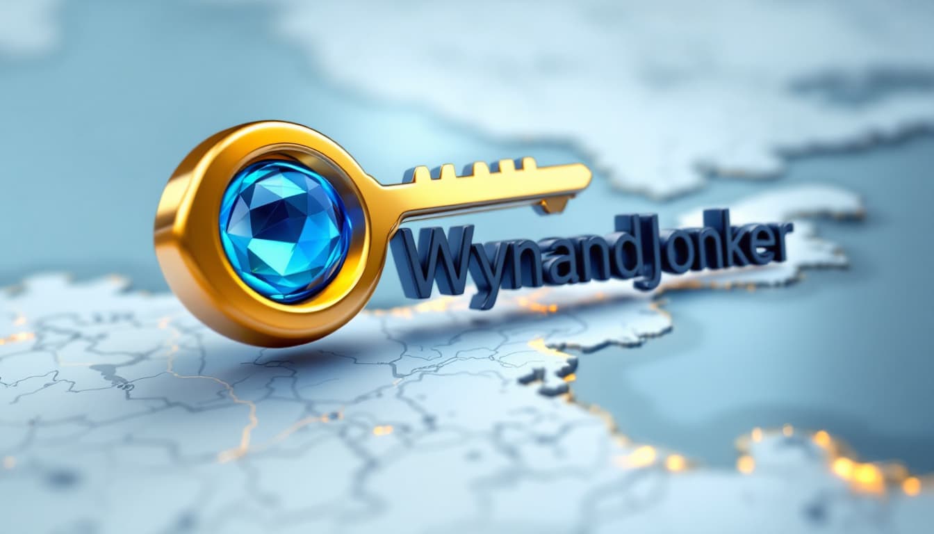 AI generated: "A glossy, 3D logo with a luxury real estate 'key' icon (gold) fused with a polygonal AI 'data spher...