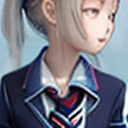 AI generated: shiroko \(blue archive\),school uniform,scarf,necktie, highres,masterpiece, best quality, portrait, ...