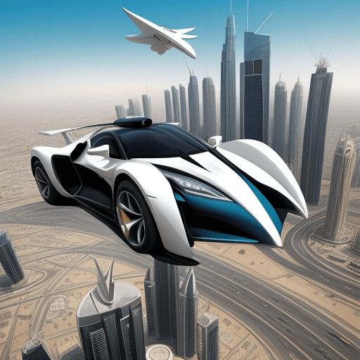 AI generated: big city of the future cars will fly everything will be maximum modern and big in dubai