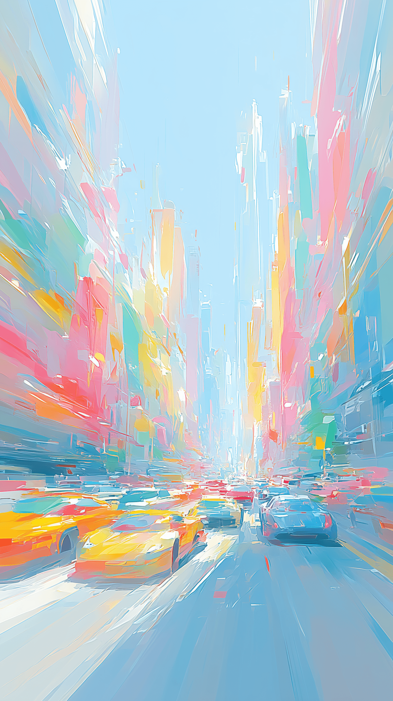 AI generated: illustration, concept art, dynamic view, future city with massive cars and gigantic structures, expe...