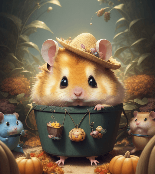 AI generated: very beautiful portrait of an extremely cute and adorable golden hamster who is about to go on holid...