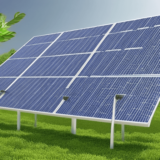 AI generated: a solar panel mixed with plants that can be used as an icon