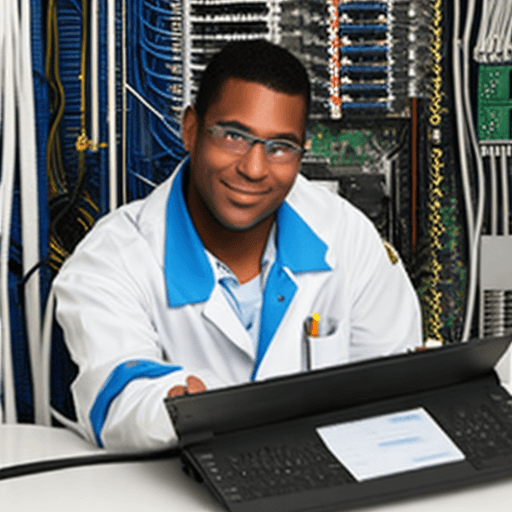 AI generated: photo of technician who failed with server