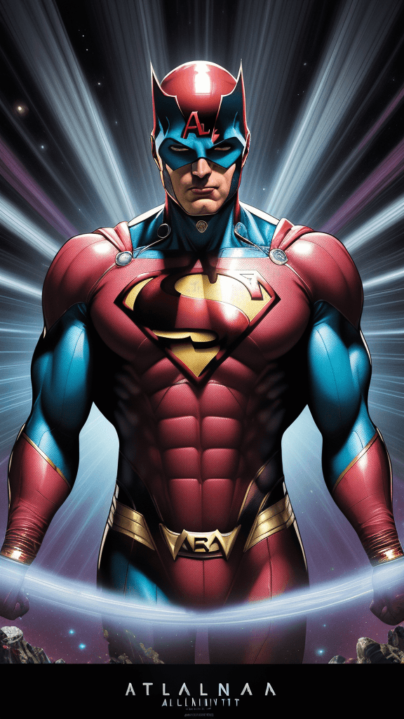 AI generated: a highly detailed 8k 16k poster size illustration a complex DC Comics feature of Atlannatight form f...