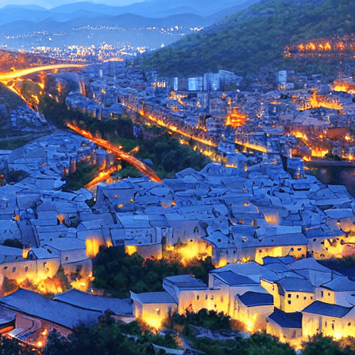 AI generated: MOSTAR AT NIGHT