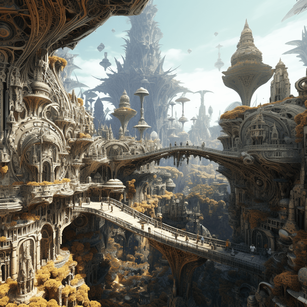 AI generated: mandelbulb city