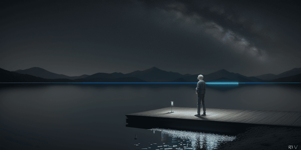 AI generated: Raw photo, details, fujifilmxt3, ray tracing, 8k uhd, hdr, a computer game player stands on the shor...