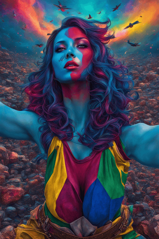 AI generated: Dreams of an Illusion, peace and freedom are only an imagination in this world,reality  is ugly,colo...