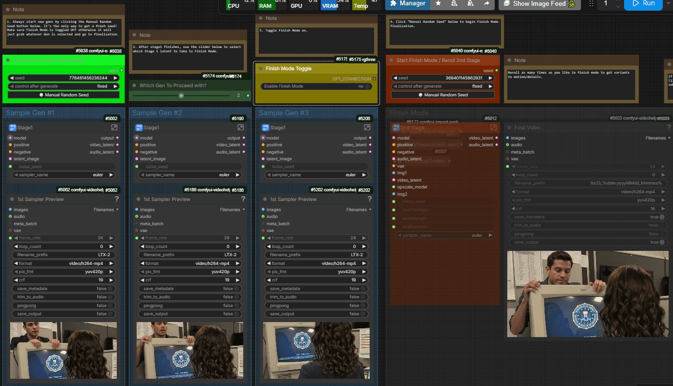 LTX 2.3 FFLF Seed Hunter Multiroll Workflow