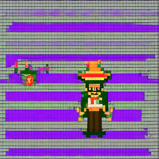 AI generated: a main character wizard with a hat and staff, dark purples and pinks, spells around, faeries, the wo...