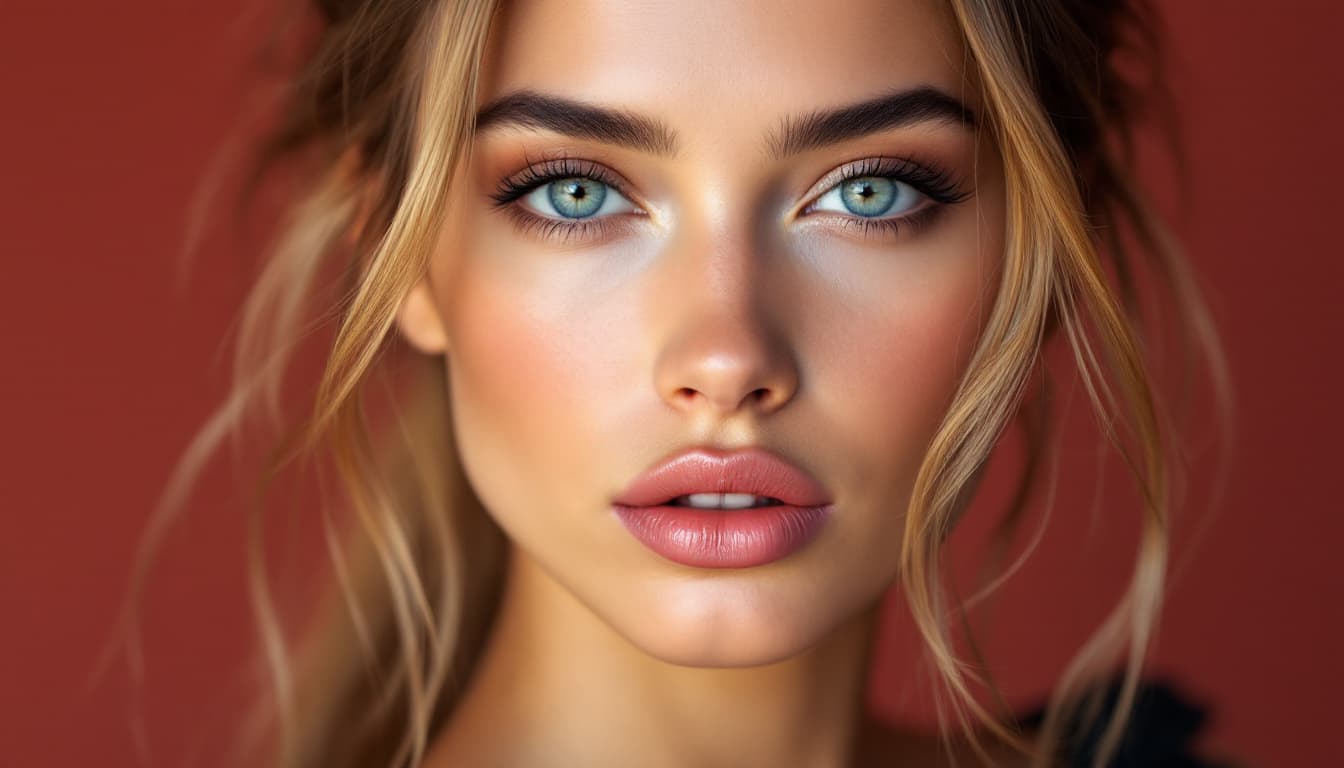 AI generated: Hyper realistic Photograph of a model(full body) with Light blue almond shaped eyes,Wide cheekbones,...