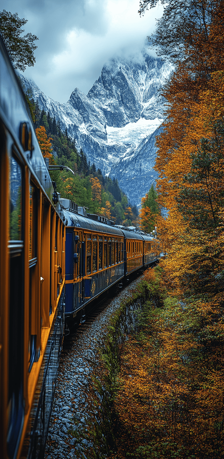 AI generated: luxury train motoring through the Alps, surrounded by mountains and forests, taken on a Canon camera...
