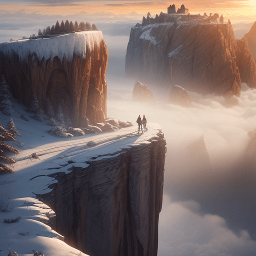 AI generated: high quality, masterpiece, cinematic lighting, winter ADDCOMM
winter, castle BREAK
cliff, cracked so...