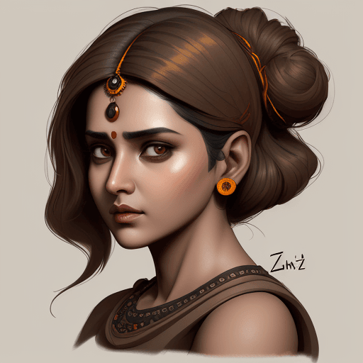 AI generated:  a woman, in the style of multiple filter effect, dark beige and light amber, high dynamic range, in...