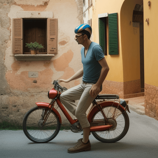 AI generated: photography of an Italian OVER-BIKE in Tuscany, MODERN CUBAN style